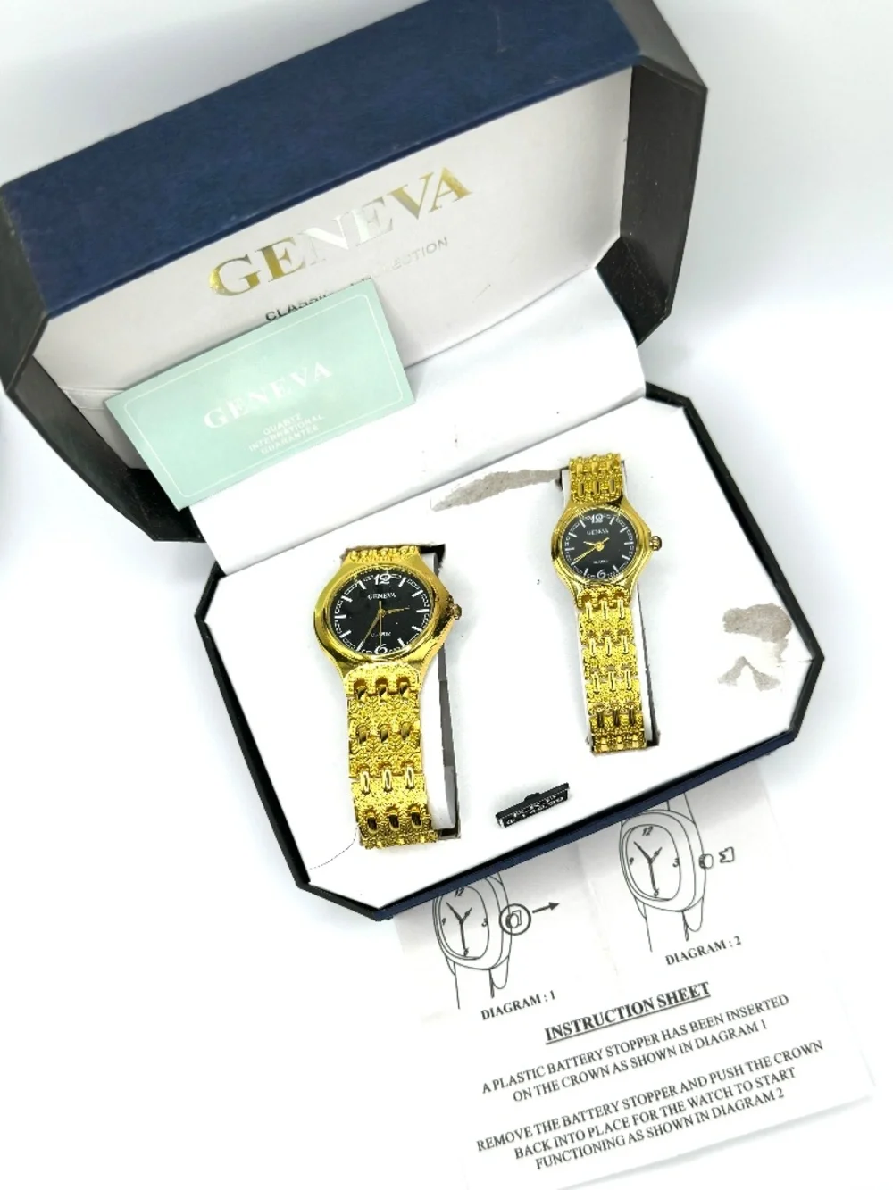 New in box Geneva his and hers watch set
